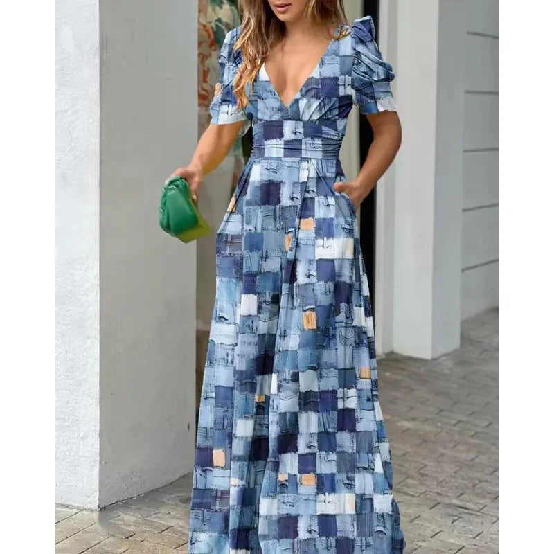 Lynor™ | Elegant V-Neck Wide-Leg Jumpsuit for Effortless Chic