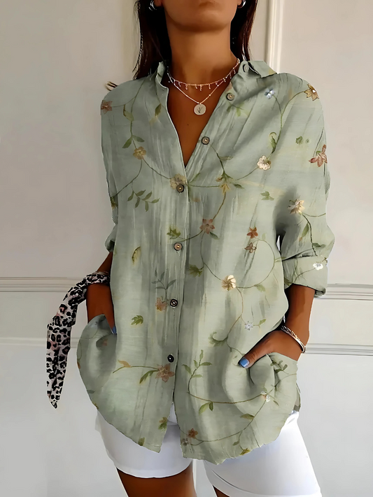 Lynor™ | Viviana Floral Wave Blouse Effortless Chic