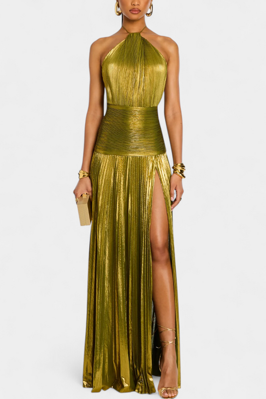 Lynor™ | Metallic Dress – Open Back