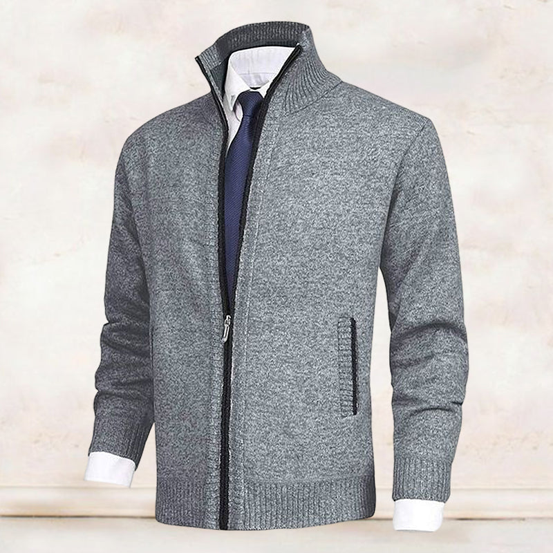 Lynor™ | CARDIGAN WITH STAND COLLAR AND ZIPPER
