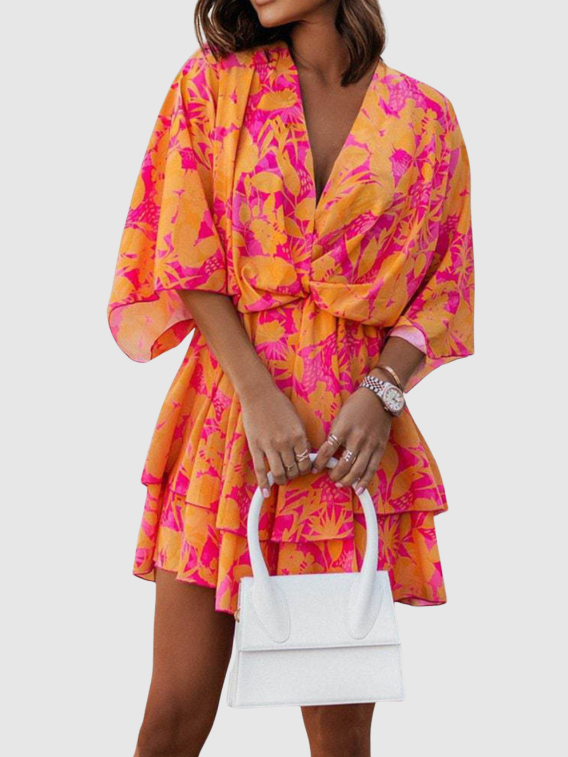 Lynor™ | Satin Floral Dress