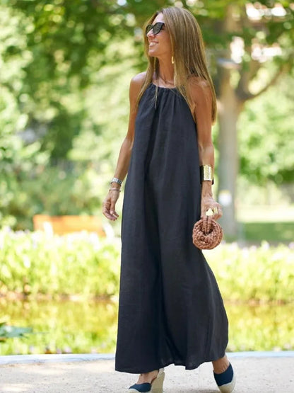 Lynor™ | Flowing Halter Maxi Dress