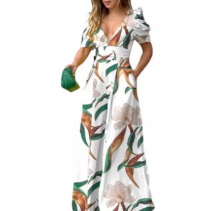 Lynor™ | Elegant V-Neck Wide-Leg Jumpsuit for Effortless Chic