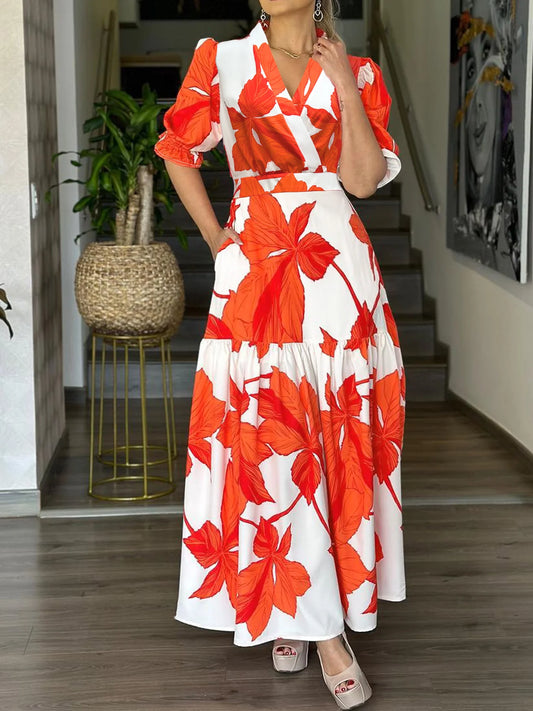 Lynor™ | Elegant Floral Wrap Dress for Sun-Drenched Days