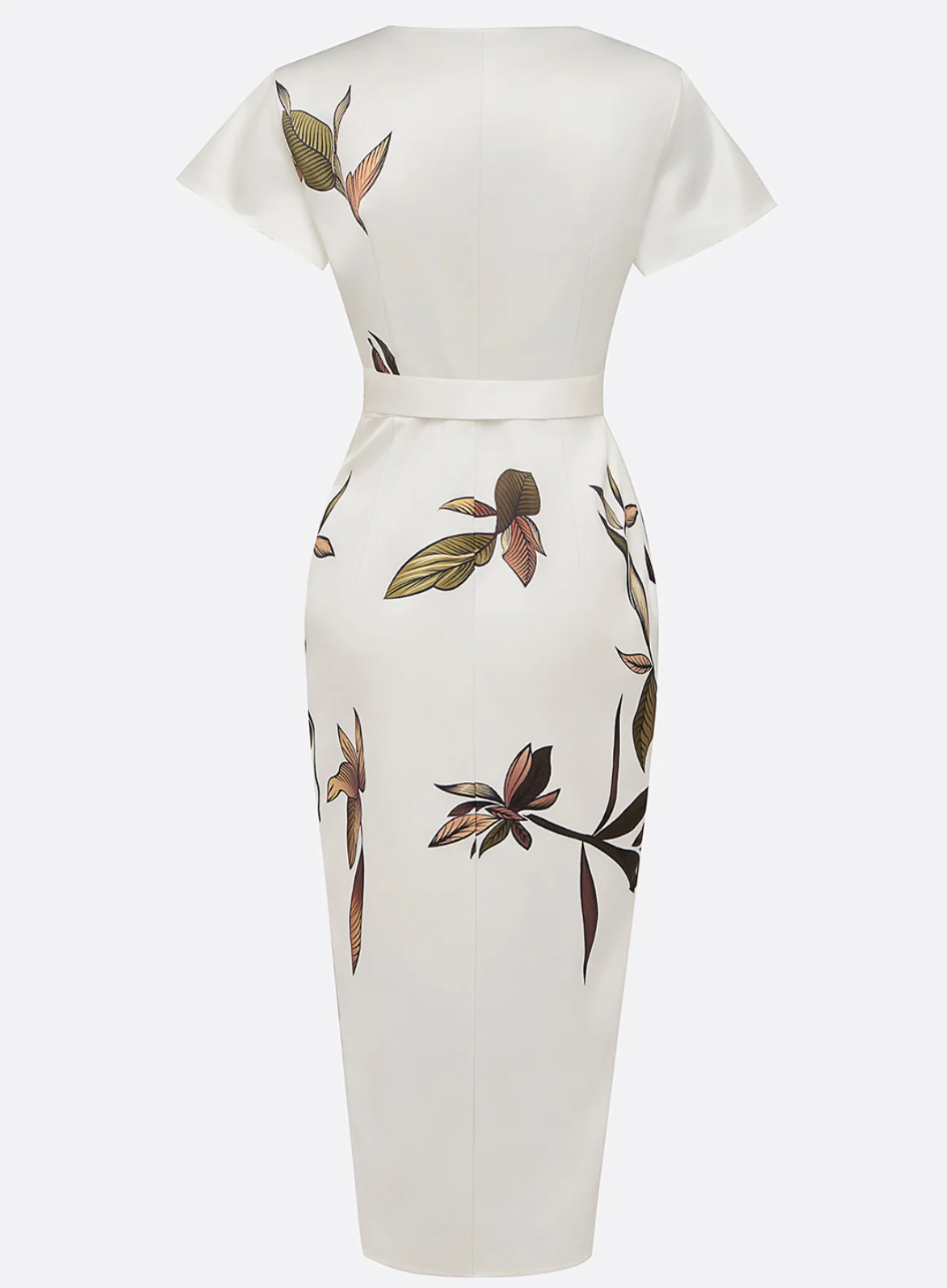 Lynor™ | Elegant White Satin Dress