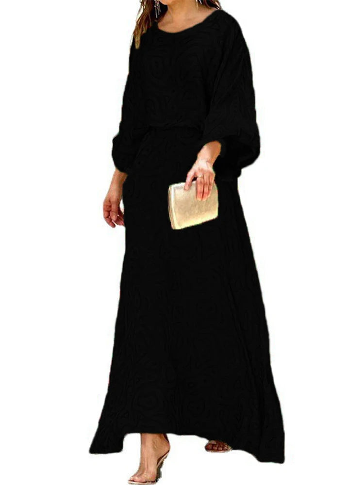 Lynor™ | Knit Two-Piece Set with Long Skirt & Sleek Top