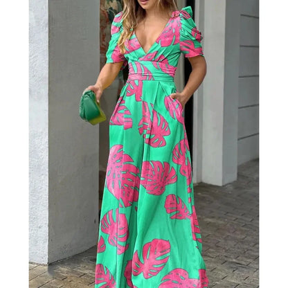 Lynor™ | Elegant V-Neck Wide-Leg Jumpsuit for Effortless Chic