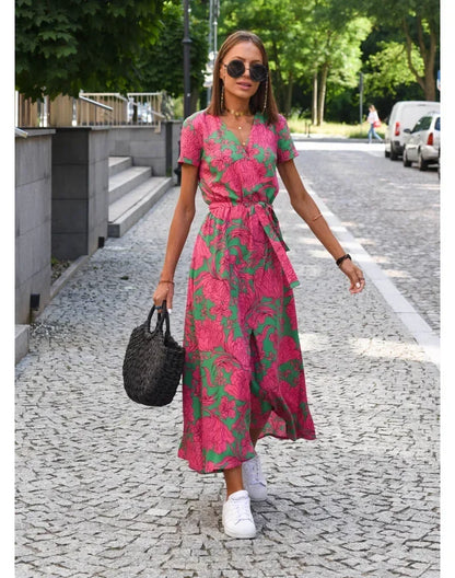 Lynor™ | Summer Bloom V-Neck Dress