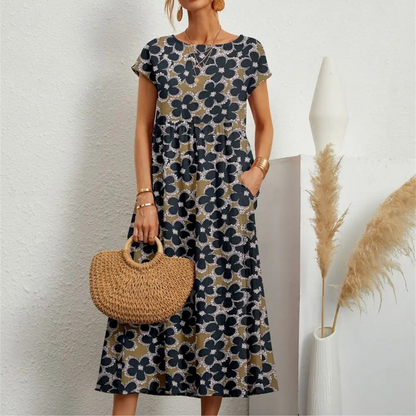 Lynor™ | Bloomed Elegance Midi Dress