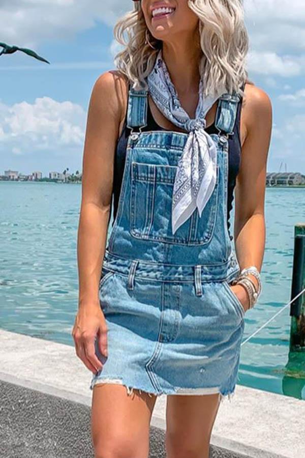 Lynor™ | Casual Denim Overalls Mini Dress