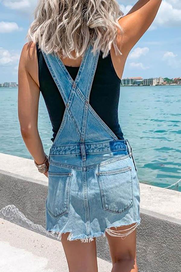 Lynor™ | Casual Denim Overalls Mini Dress
