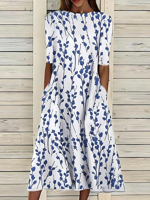 Lynor™ | Coastal Bloom Midi Dress